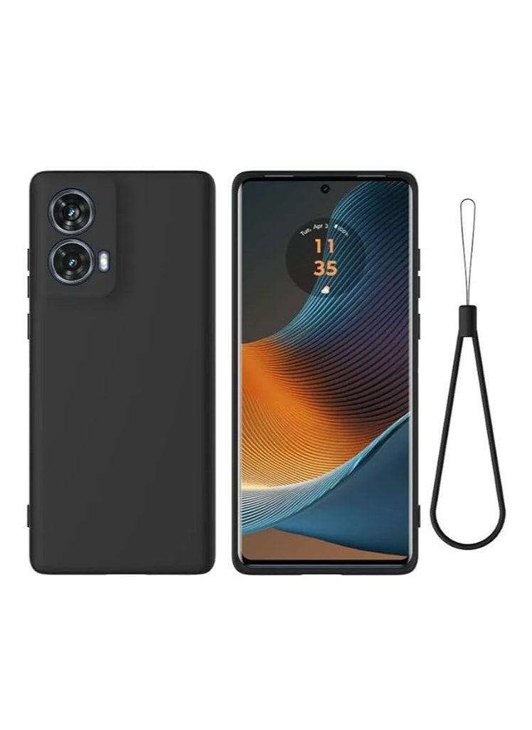 جنرال - **الحافظة متوافقة مع موتورولا Moto G85، مصنوعة من السيليكون السائل مع طبقة من قماش الألياف الدقيقة، حافظة مقاومة للخدوش والبصمات والصدمات لـ Moto G85** - Image 1
