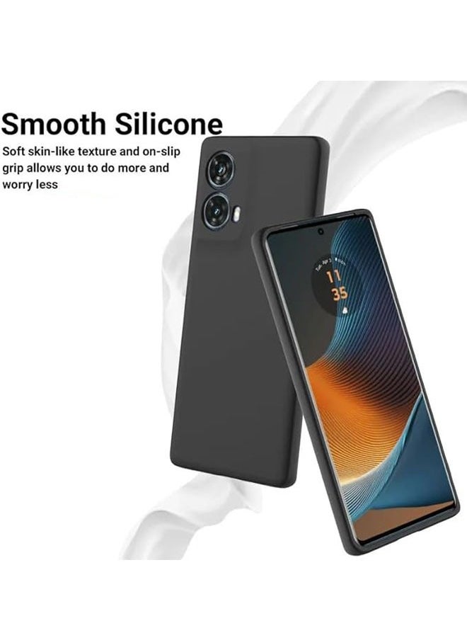 جنرال - **الحافظة متوافقة مع موتورولا Moto G85، مصنوعة من السيليكون السائل مع طبقة من قماش الألياف الدقيقة، حافظة مقاومة للخدوش والبصمات والصدمات لـ Moto G85** - Image 1