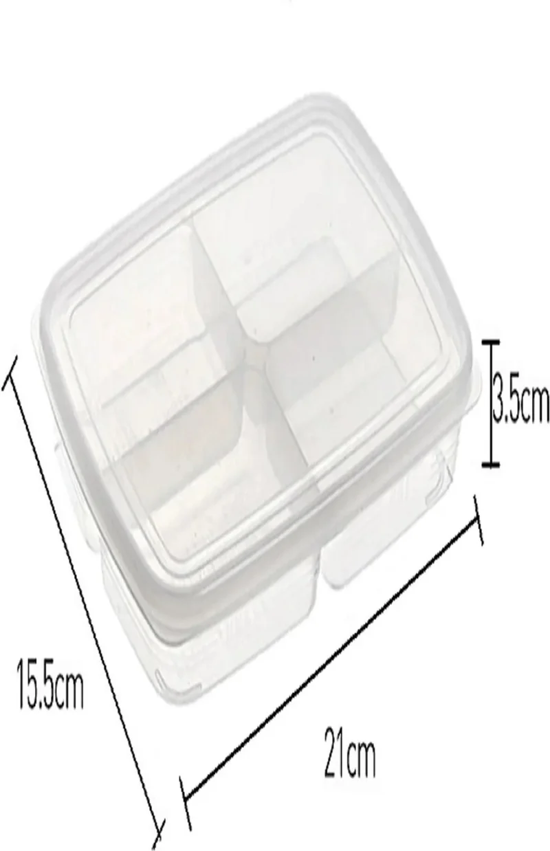 Safestore 12 Pieces Frozen Mini 4 Compartment Meal Bowl Meat and Vegetable Storage Container - Minced Meat Chicken Freezer Organizer