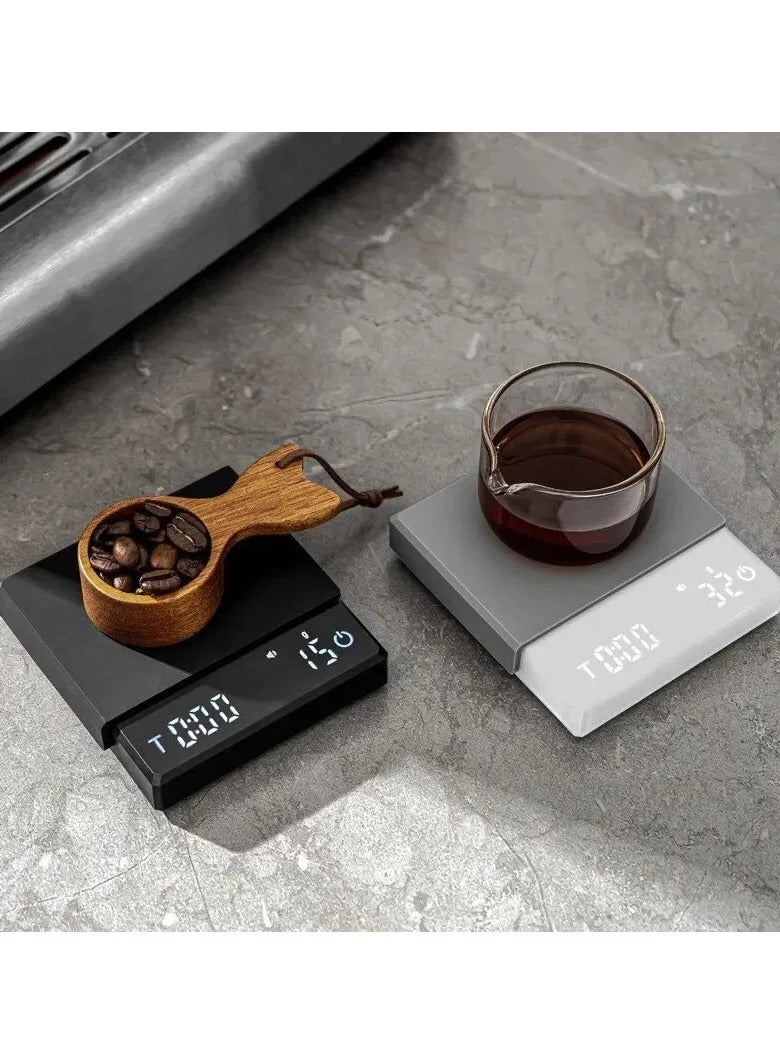ارواق 2 قطعة ميزان الكتروني منزلي شخصي مقياس القهوة الإيطالية غرام الوزن كرونوغراف مقياس مقاوم للماء مقياس المطبخ صغير - Image 1