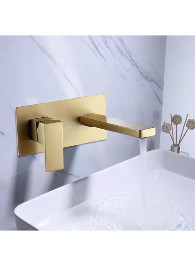 Prime Sole Wall Mounted Bathroom Basin Faucet Single Handle Mixer Tap Concealed Wall Mount Sink Faucet Hot and Cold Water Mixer Tap for Wash Basin Modern Bathroom Faucet Fixture - Image 2