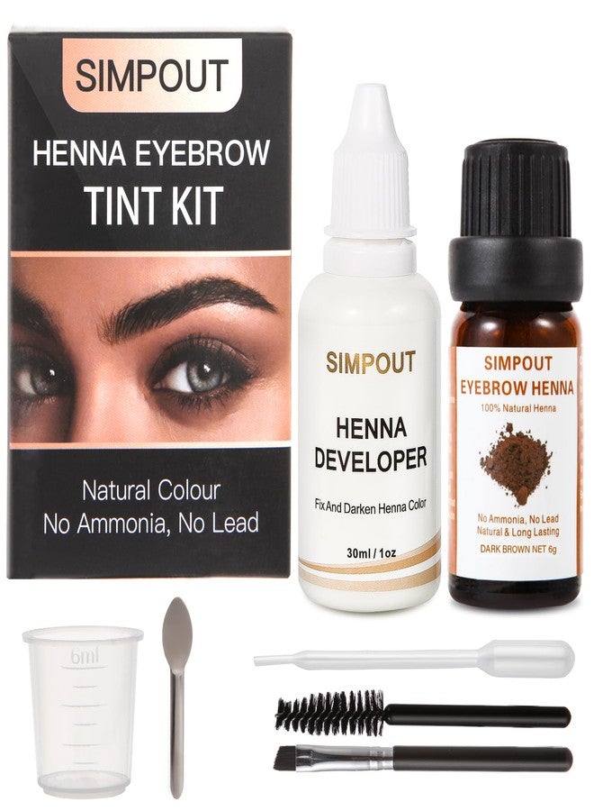 Simpout (Upgrade) Simpout Henna Hair Kit - 6 grams, Spot Color Henna Hair Kit with Developer, 100% Natural Root Touch Up, Professional Salon & Home DIY Kit, Easy to Use (Dark Brown) - Image 1