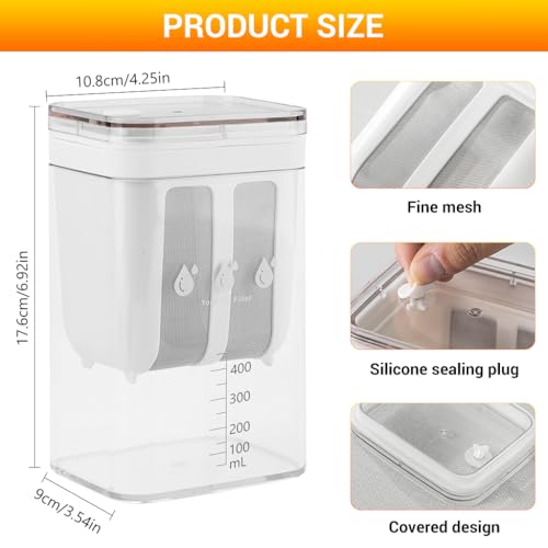 Supvox® 1100ML Greek Yogurt Strainer,Yogurt Filter Milk Strainer with Fine Mesh Bag,Multifunctional Yoghurt Filter Hung Curd Box Curd Maker for Making Thick Greek Soybean Milk - Image 2