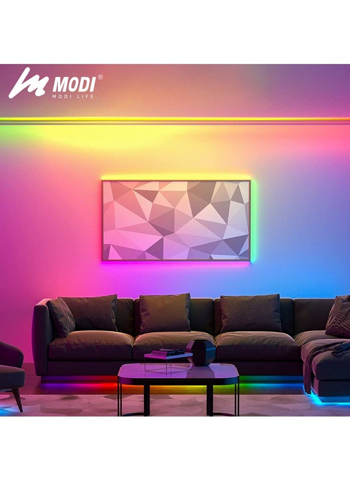 MODI - 5M Flexible Smart Bluetooth RGB LED Neon Strip Light Sync to Music Lighting for Home Decor Kitchen Bedroom Car Bike Hotel Outdoor Bar Parties Garden Desktop Decoration Mobile App Control USB Powered - Image 1