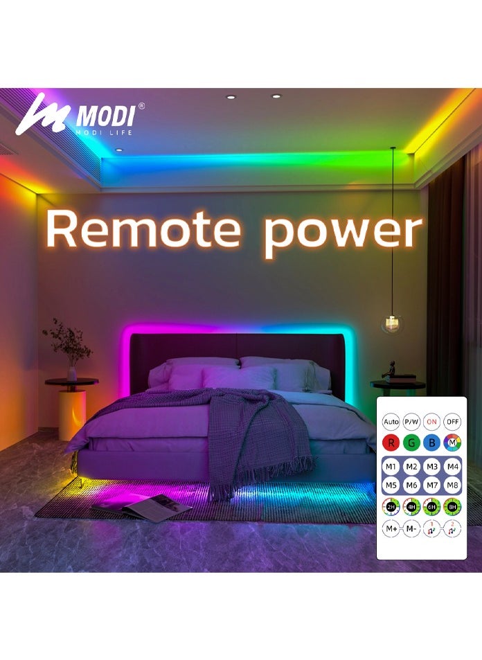 MODI - 5M Flexible Smart Bluetooth RGB LED Neon Strip Light Sync to Music Lighting for Home Decor Kitchen Bedroom Car Bike Hotel Outdoor Bar Parties Garden Desktop Decoration Mobile App Control USB Powered - Image 1