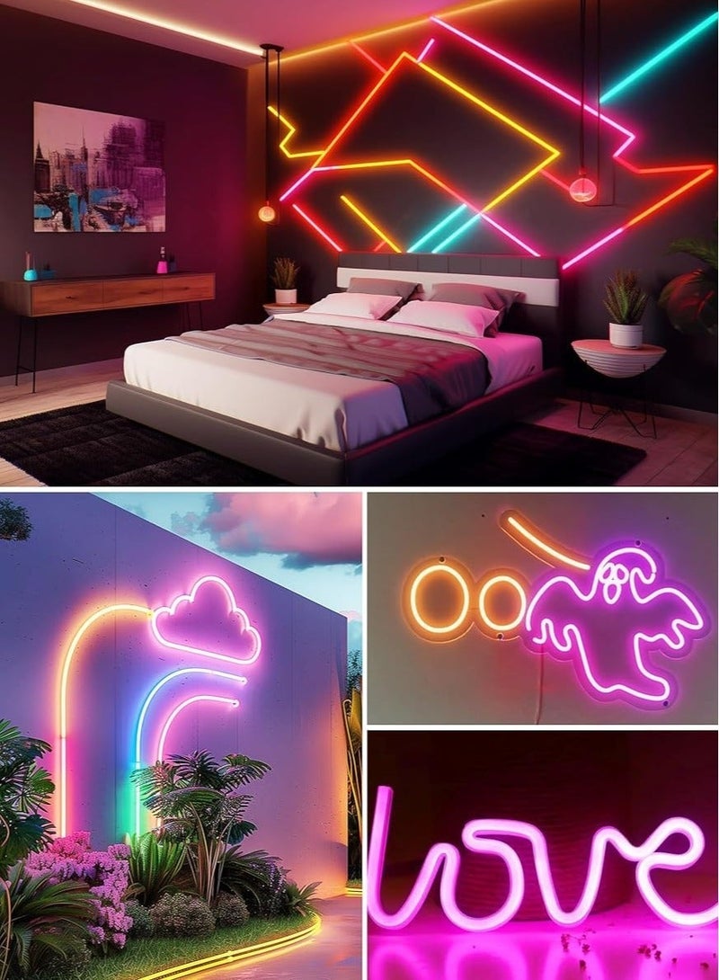 مودي شريط إضاءة نيون LED RGB بطول 5 أمتار، يعمل بمنفذ USB، شريط إضاءة مرن مع جهاز تحكم عن بعد وتطبيق، مزامنة مع الموسيقى، إضاءة مزاجية بأشكال متنوعة يمكنك صنعها بنفسك لغرفة النوم، غرفة الألعاب، التلفزيون، وديكور الحفلات - Image 4