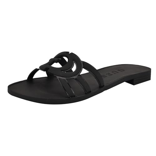 Guess Women's ELYHO Flat Sandal, Black 001, 9 - Image 1