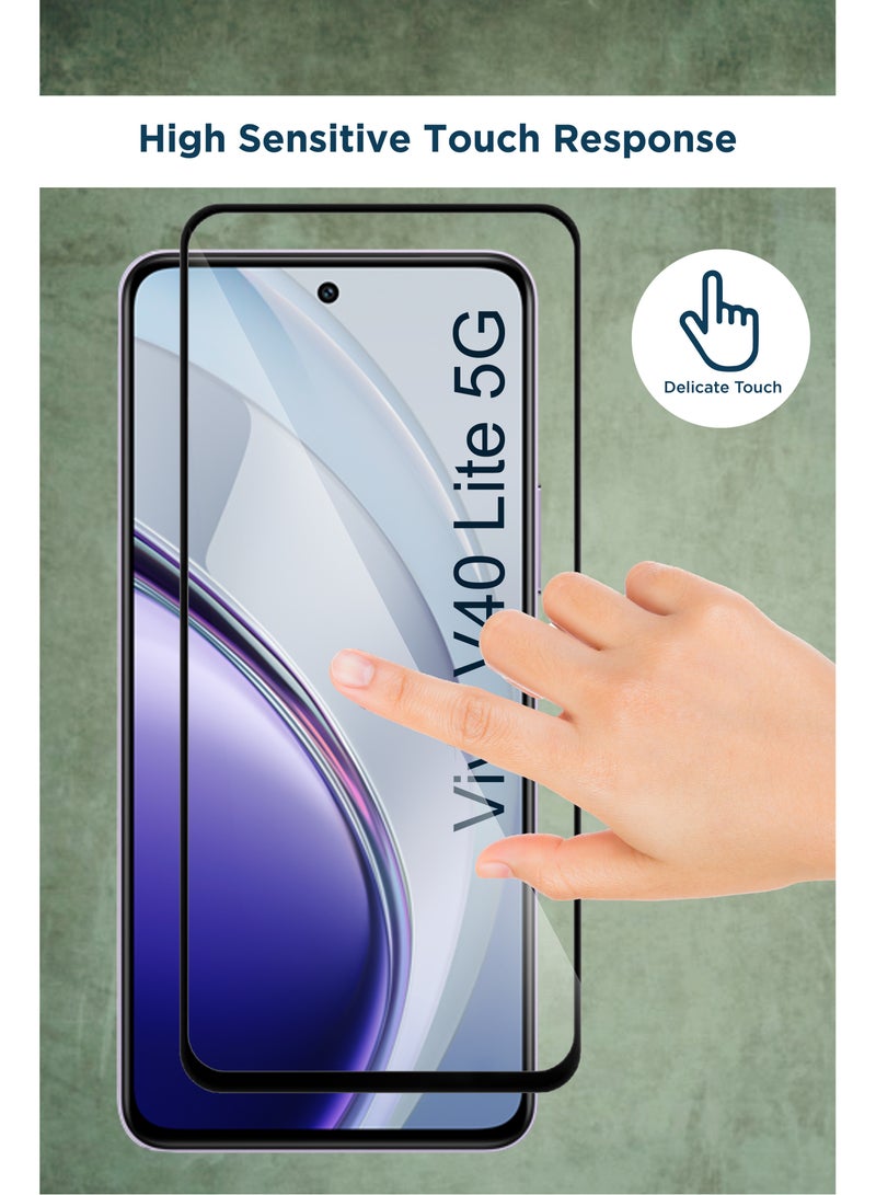 2 Pack Generic Glass Screen Protector Tempered Glass For Vivo V40 Lite 5G-Black  - Image 2