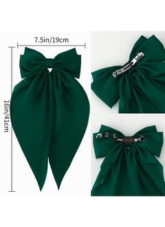 Hair Bow Clips For Women Girls, 4 Pcs Green Silky Satin Oversized Long Tail Bow Hair Clips, Alligator Metal Clips, Big Bowknot, Cute Hair Accessories, Christmas Gifts - pzsku/ZF4948033E325FC7BF399Z/45/_/1734183017/7b2dab5a-777a-44ba-a720-a0601a23fc00