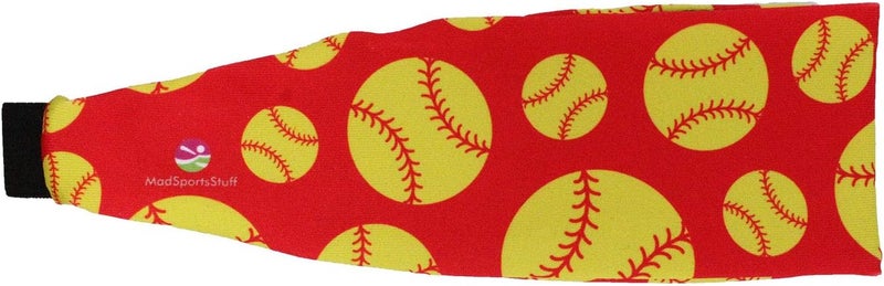 MadSportsStuff Crazy Softball Headband with Softball Logos - Image 2
