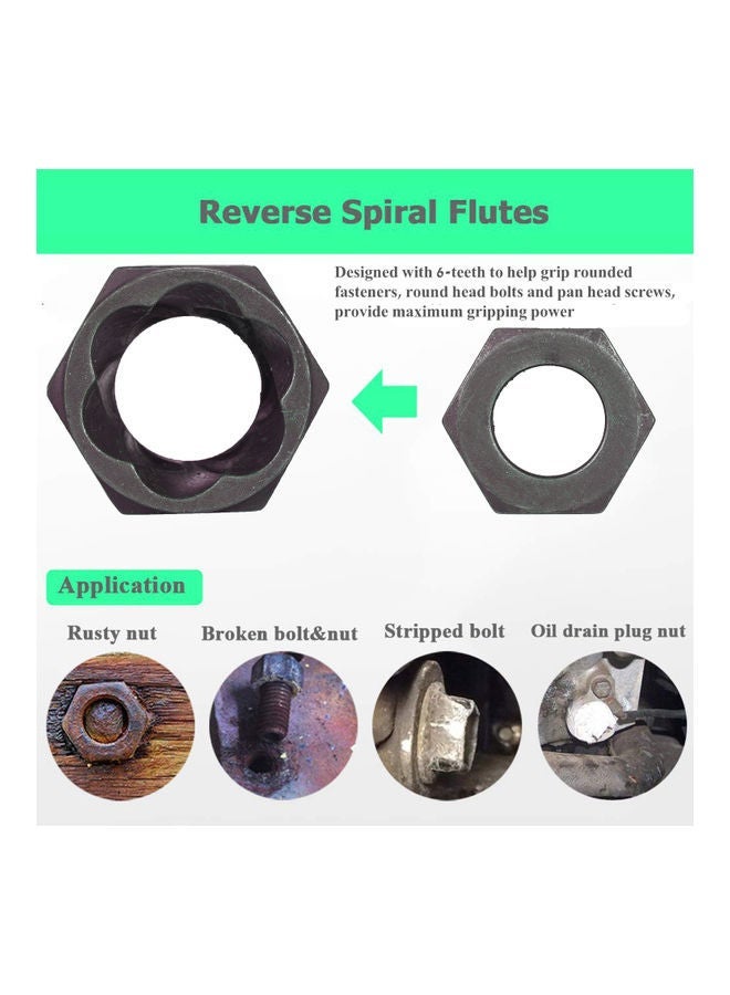 NIBEMINENT 11-Pieces Of Impact Bolt Nut Remover Set black 15.00*3.00*10.00cm  - Image 5