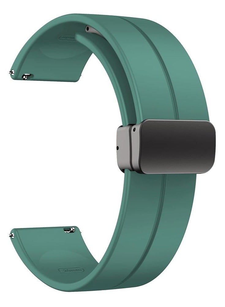 DUSALA Magnetic Watch Band 22mm - Quick Release - Skin-Friendly Soft Silicone Sport Watch Band for Men Women, Magnetic Folding Clasp Silicone Strap - Image 1