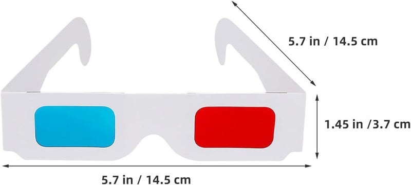 Zerodeko 200pcs Red Blue 3D Glasses Cardboard Anaglyph Paper Eyewear for Movies and Projector Viewing, Lightweight Folded Design with Protective Sleeve for Adults - Image 2