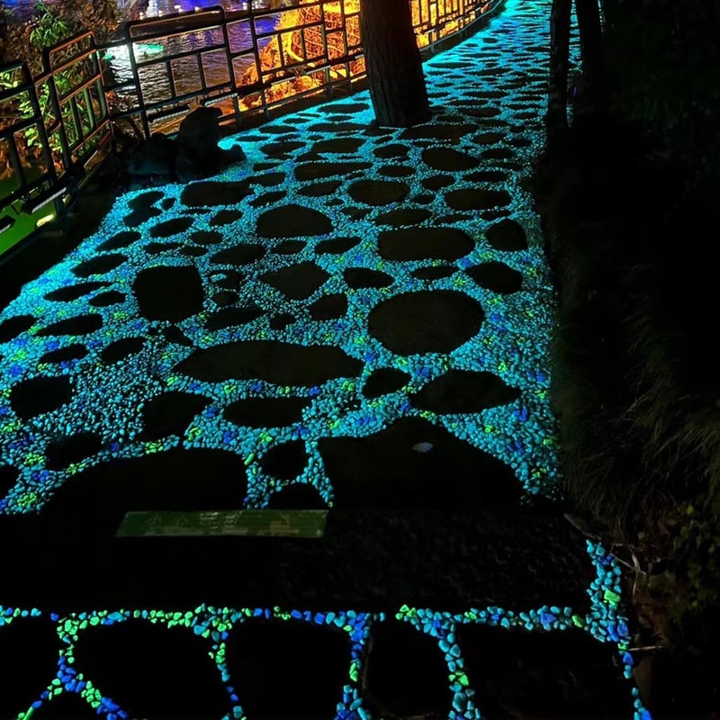 100 pieces of luminous stone, luminous garden pebble stone, luminous stone outdoor decoration, garden lawn, aquarium, trail, path, fish tank (mixed color) - Image 5