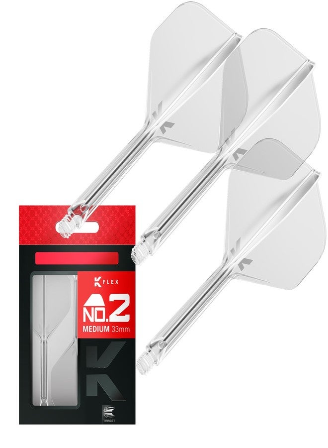 تارجت دارتس ريش وأعمدة سهام Target Darts K Flex المتكاملة، رقم 2 شفاف (متوسط) | عبوة من 3 قطع K-Flex - رقم 2، ريشة وعمود سهام Kflex مصبوبة بالكامل في قطعة واحدة | ملحقات سهام احترافية - Image 1