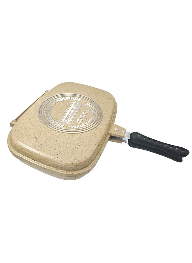 PROCILA Non-Stick Granite Double Sided Grill Beige 36cm - Image 3