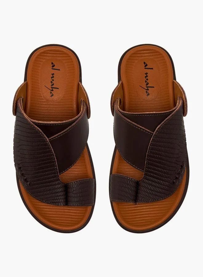 Al Waha Boys Leather Toe Loop Detail Arabic Sandals