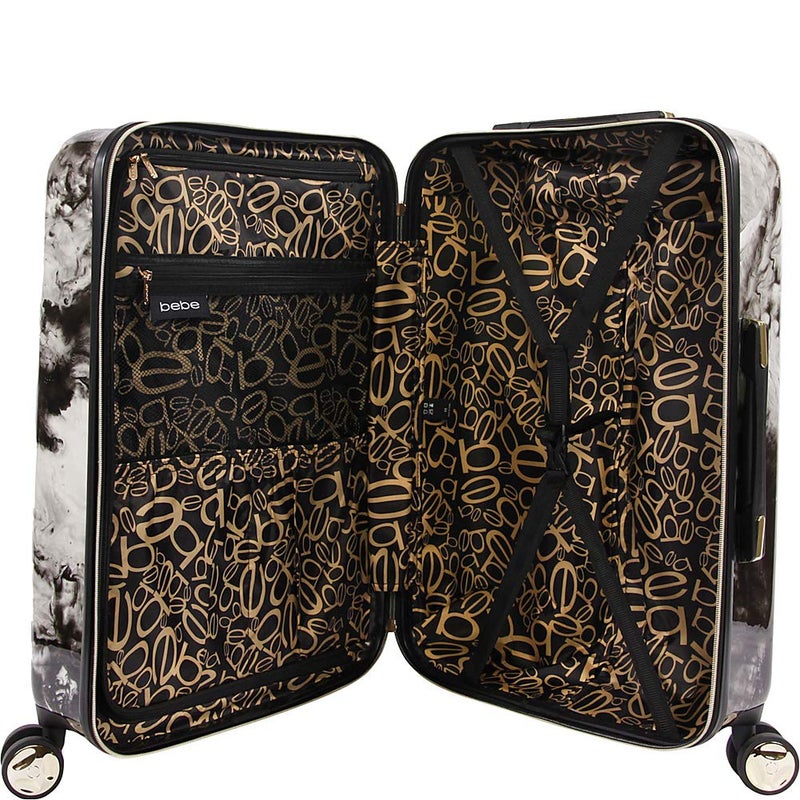 bebe BEBE Women's Teresa 3pc Spinner Suitcase Set, Black Marble, One Size, Teresa 3pc Spinner Suitcase Set  - Image 2