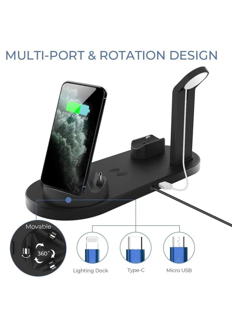 Wireless Charger 3 in 1 Fast Charging Station 10W Charging Dock Stand Compatible for iWatch Series iPhone 14-11 Series/XS/XR/X/8 Samaung Galaxsy S21/S20 - Image 4