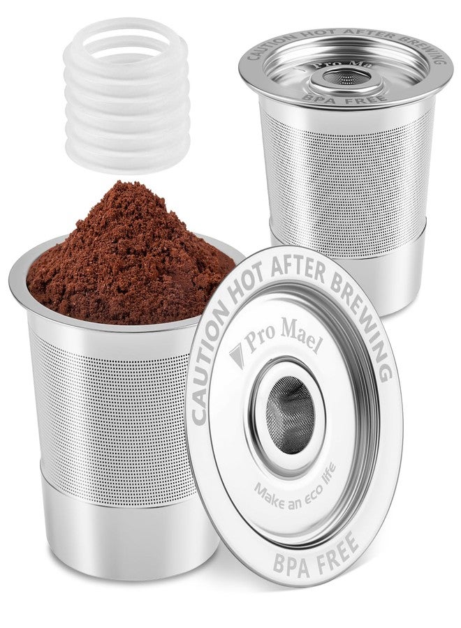 Pro Mael Stainless Steel Reusable K Cups for Keurig, Refillable K Cup Coffee Pods, Micro-Mesh Filtration Design (2-Pack) - Image 1