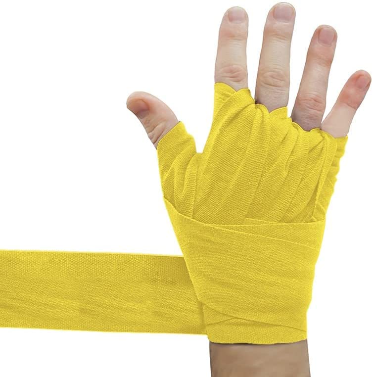 Maizo Stretchable Support Hand wrap, Workout/Boxing & Punching Great for MMA, Muay Thai, Martial Arts, Wrist Support for Adults (110, Yellow) - Image 5