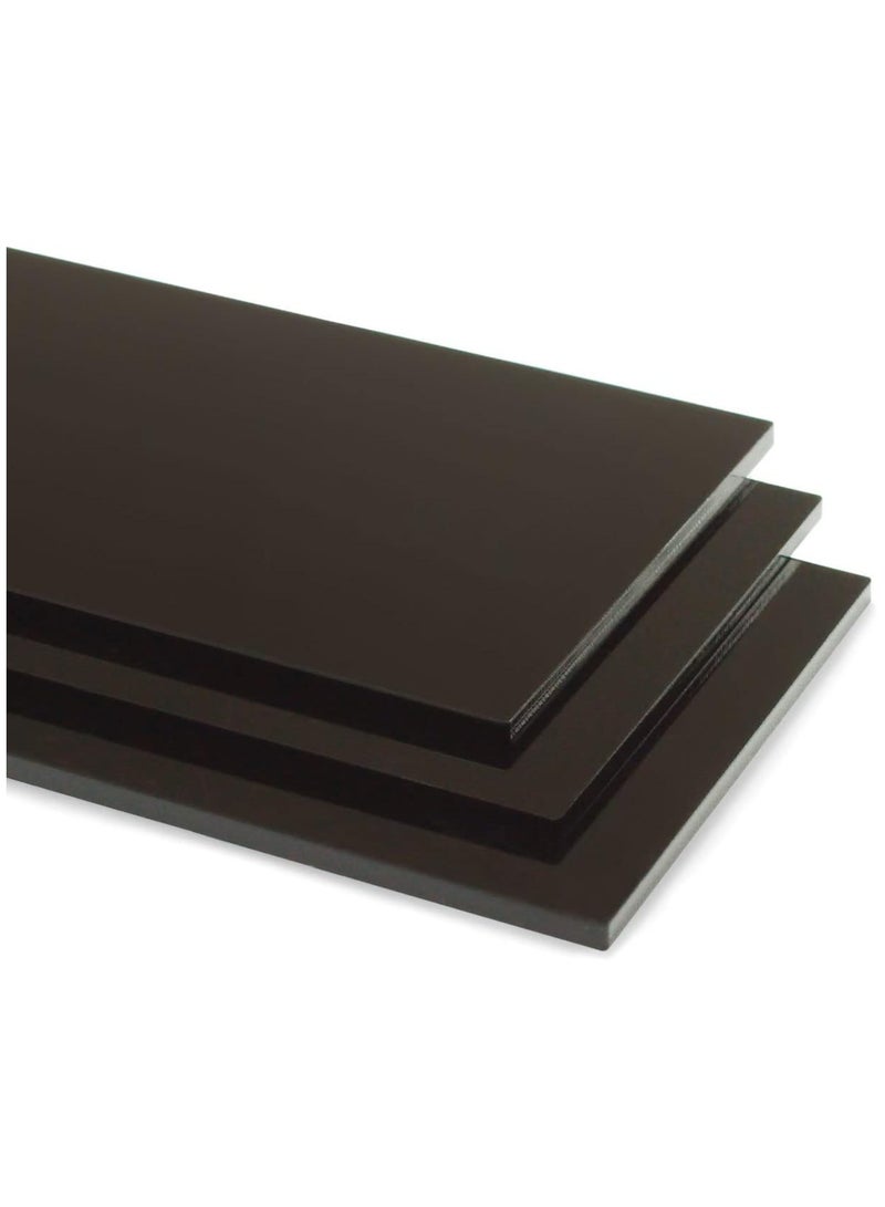 3mm Perspex Black Gloss Acrylic Plastic Sheet Panel with Finished Polished Edges - Various Sizes (60cm x 40cm)