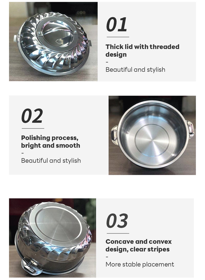 Sharpdo 6-Piece Double-Layer Stainless Steel Cookware Set, Thickened Set with Large Capacity 2l/3l/5l Fresh-Keeping Box - Image 3