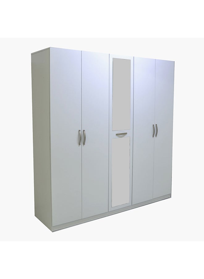 Home Box - Kulltorp Plus 5-Door Wardrobe with Mirror 55 x 209 x 200 cm - Image 1