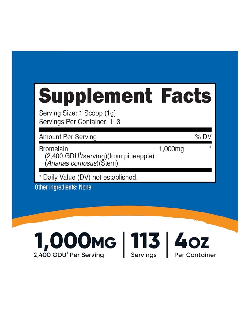 Nutricost - Bromelain Powder 4 OZ - Non-GMO, Vegetarian, Gluten Fre - Image 1