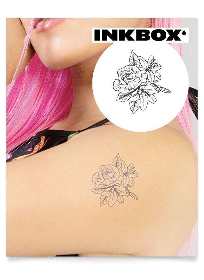 inkbox Inkbox Temporary Tattoos, Semi-Permanent Tattoo, One Premium Easy Long Lasting, Water-Resistant Temp Tattoo with For Now Ink - Lasts 1-2 Weeks, Bloemm, 3 x 3 in  - Image 1