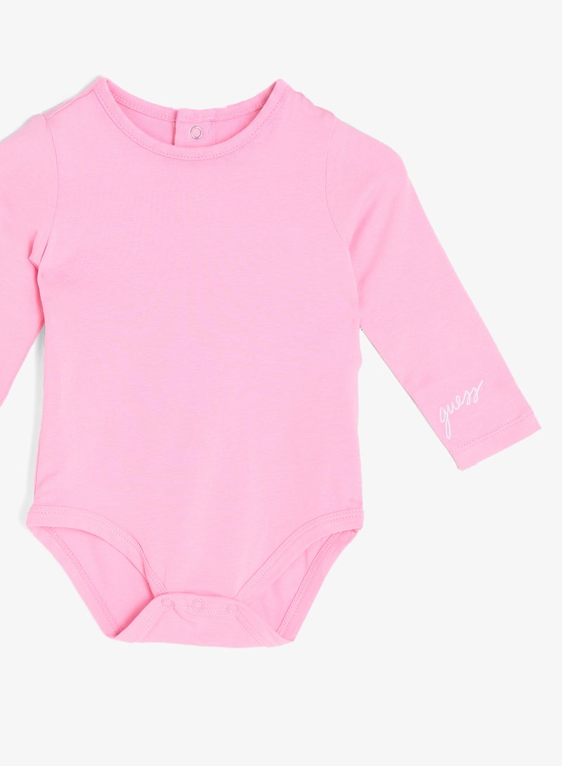 GUESS Kids Set: Long Sleeve Body + Knit Denim Skirt - Image 4