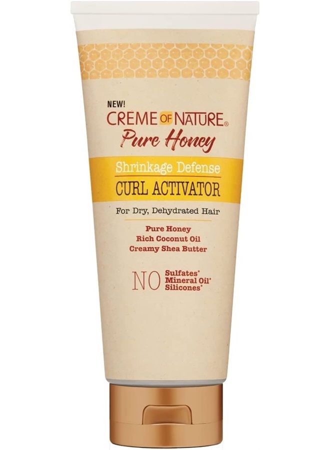 Creme of Nature منشط تجعيد الشعر من كريم الطبيعة، تركيبة العسل النقي، زيت جوز الهند وزبدة الشيا، للشعر الجاف والمجفف، 10.5 أونصة