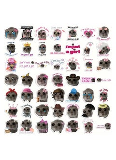 Goolsky 56Pcs Cartoon Sad Hamster Meme Stickers: Waterproof, Self-Adhesive, Reusable, Durable, and Available in Various Sizes for Your Car, Motorcycle, Laptop, Luggage, Water Bottle, Skateboard, Guitar  - Image 2