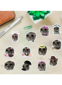Goolsky 56Pcs Cartoon Sad Hamster Meme Stickers: Waterproof, Self-Adhesive, Reusable, Durable, and Available in Various Sizes for Your Car, Motorcycle, Laptop, Luggage, Water Bottle, Skateboard, Guitar  - Image 4