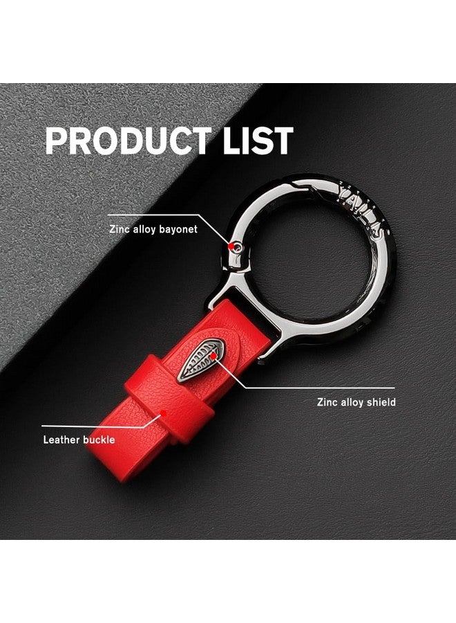 KeyZone Unisex Leather Belt Loop Keychain Keyholder For Car Keys (Red) - Image 5