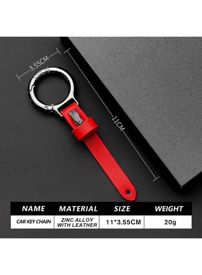 KeyZone Unisex Leather Belt Loop Keychain Keyholder For Car Keys (Red) - Image 4