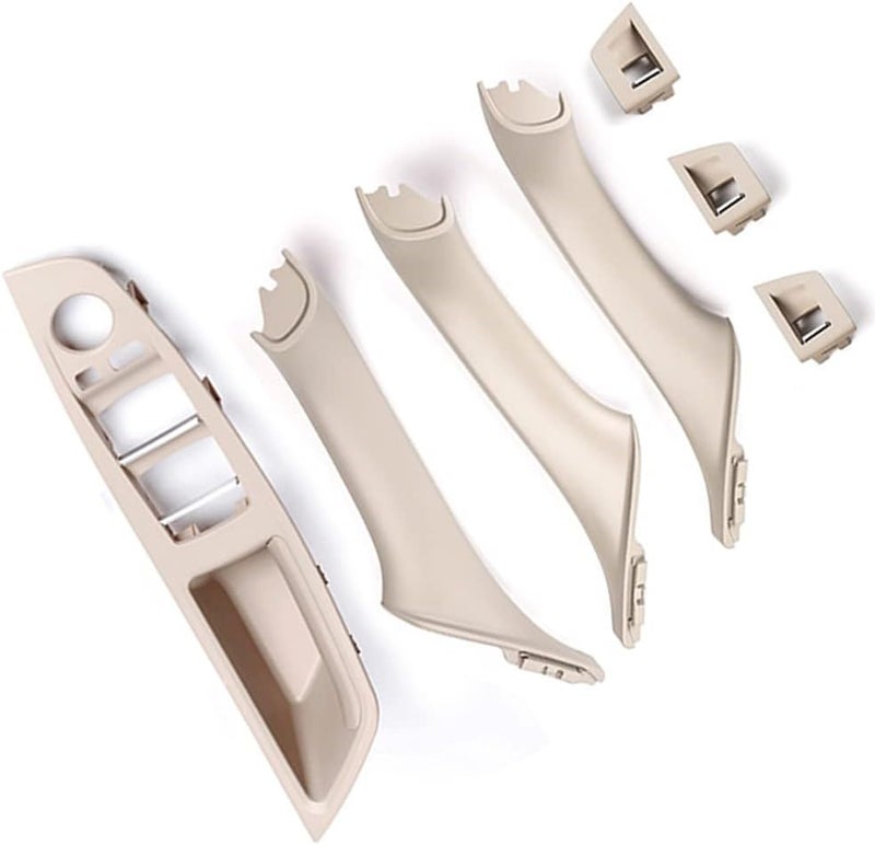 CHUANGHUI Car Door Handle Cover for BMW 5-Series F10 2011–2016 Interior Door Handles Replacement Trim 520i 528i 530i 535d 535i 550i (Beige White) - Image 4