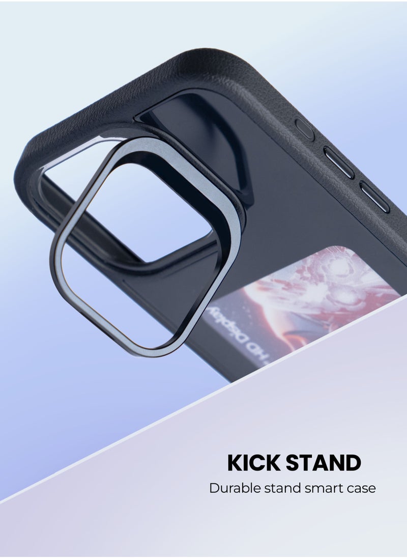 Ai Vista - AI Vista Smart iPhone Case with E-Ink Screen Customizable Display – For iPhone 16 Pro model – Blue with NFC Support / DIY Screen. - Image 1
