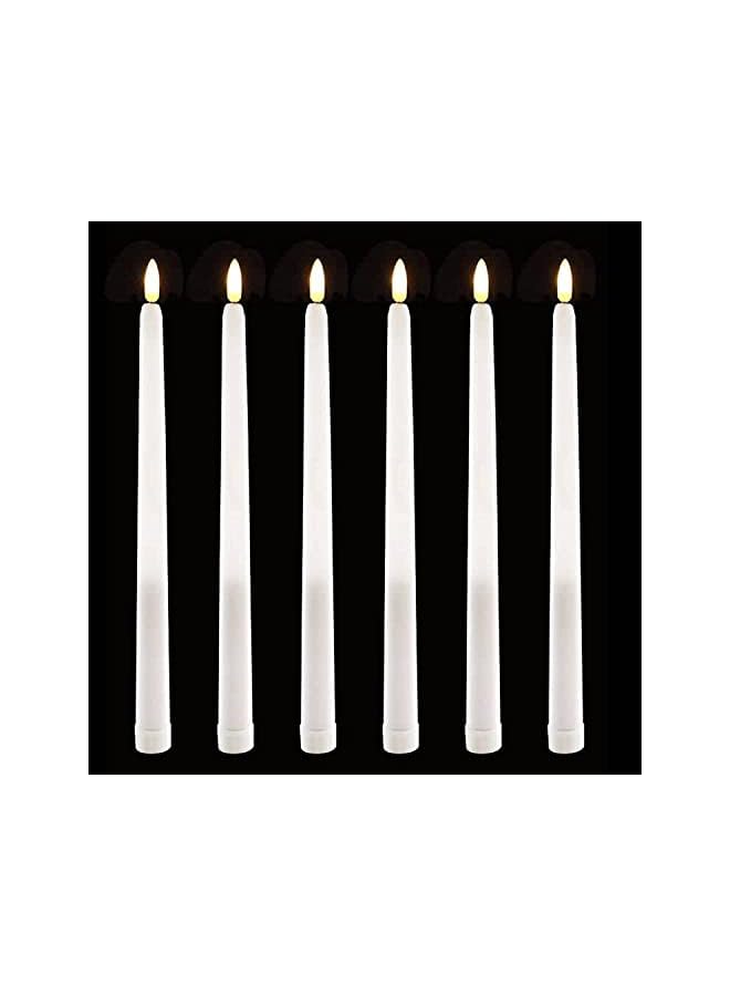 The Bros LED Taper Candles with Remote, 6 Pcs 28cm Long LED Flameless Flickering Window Candles Battery Operated White Candle Sticks for for Home, Restaurant, Wedding, Display Stand Ornaments Decor - Image 2