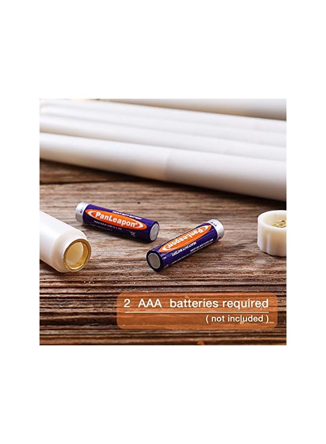 The Bros LED Taper Candles with Remote, 6 Pcs 28cm Long LED Flameless Flickering Window Candles Battery Operated White Candle Sticks for for Home, Restaurant, Wedding, Display Stand Ornaments Decor - Image 5