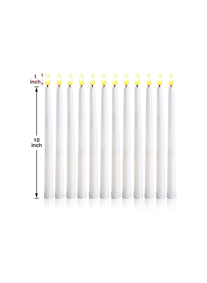 The Bros LED Taper Candles with Remote, 6 Pcs 28cm Long LED Flameless Flickering Window Candles Battery Operated White Candle Sticks for for Home, Restaurant, Wedding, Display Stand Ornaments Decor - Image 4