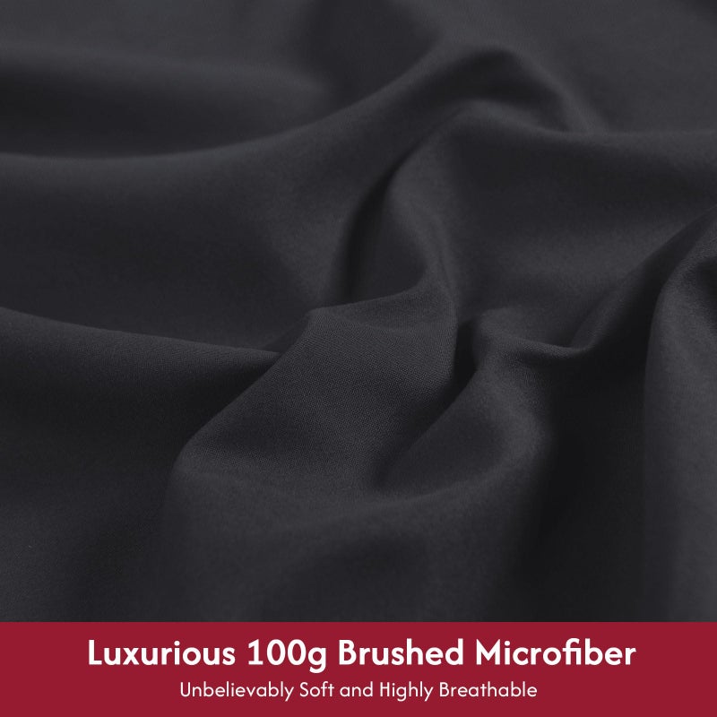 LONAVA California King Size Sheet Set - 6 Piece Hotel Luxury Wrinkle-Free Microfiber Sheet  Oeko-TEX Certified  Breathable & Elastic  16"" Deep Pockets  Deep Gray - Image 2
