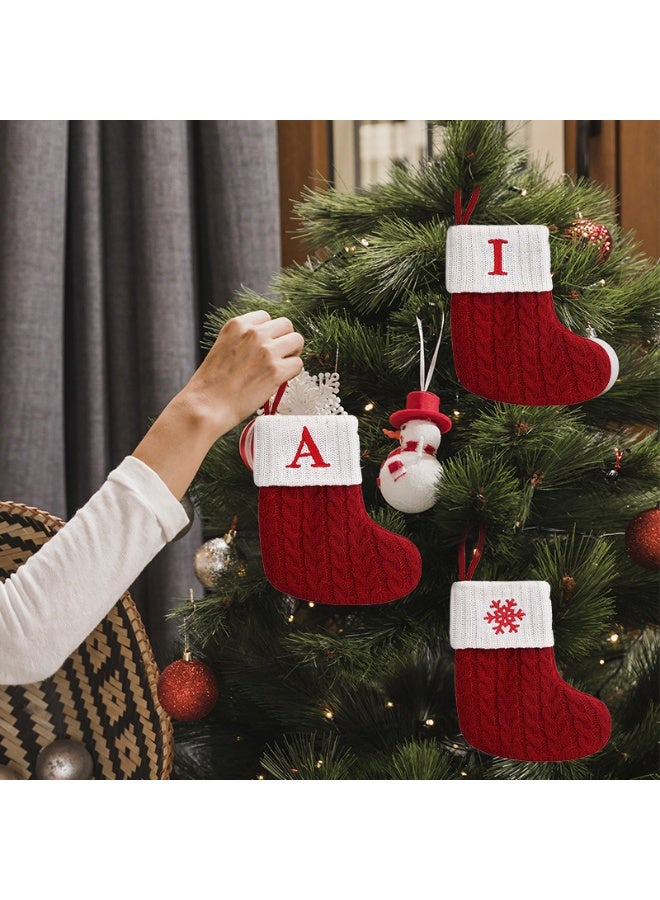 TAPIT Mini Christmas Stockings Small Xmas Stockings with Monogram Initial Classic Red White Xmas Decor for Mini Christmas Tree Fireplace Holiday Decor Party Favors Gift Stocking (Cat Claw) - Image 3