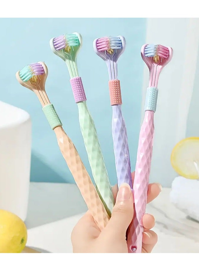 Goolsky 360° Soft Bristle 3-Sided Toothbrush - Gentle, Deep Clean for Teeth & Gums, Non-Slip Handle, Travel-Friendly - Image 1