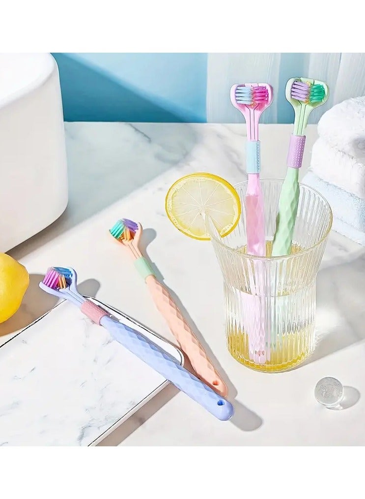 Goolsky 360° Soft Bristle 3-Sided Toothbrush - Gentle, Deep Clean for Teeth & Gums, Non-Slip Handle, Travel-Friendly - Image 2