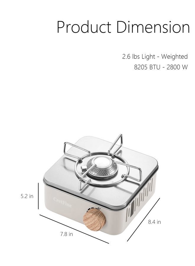 CretFine Camping Stove with Carry Bag (White) - Image 4
