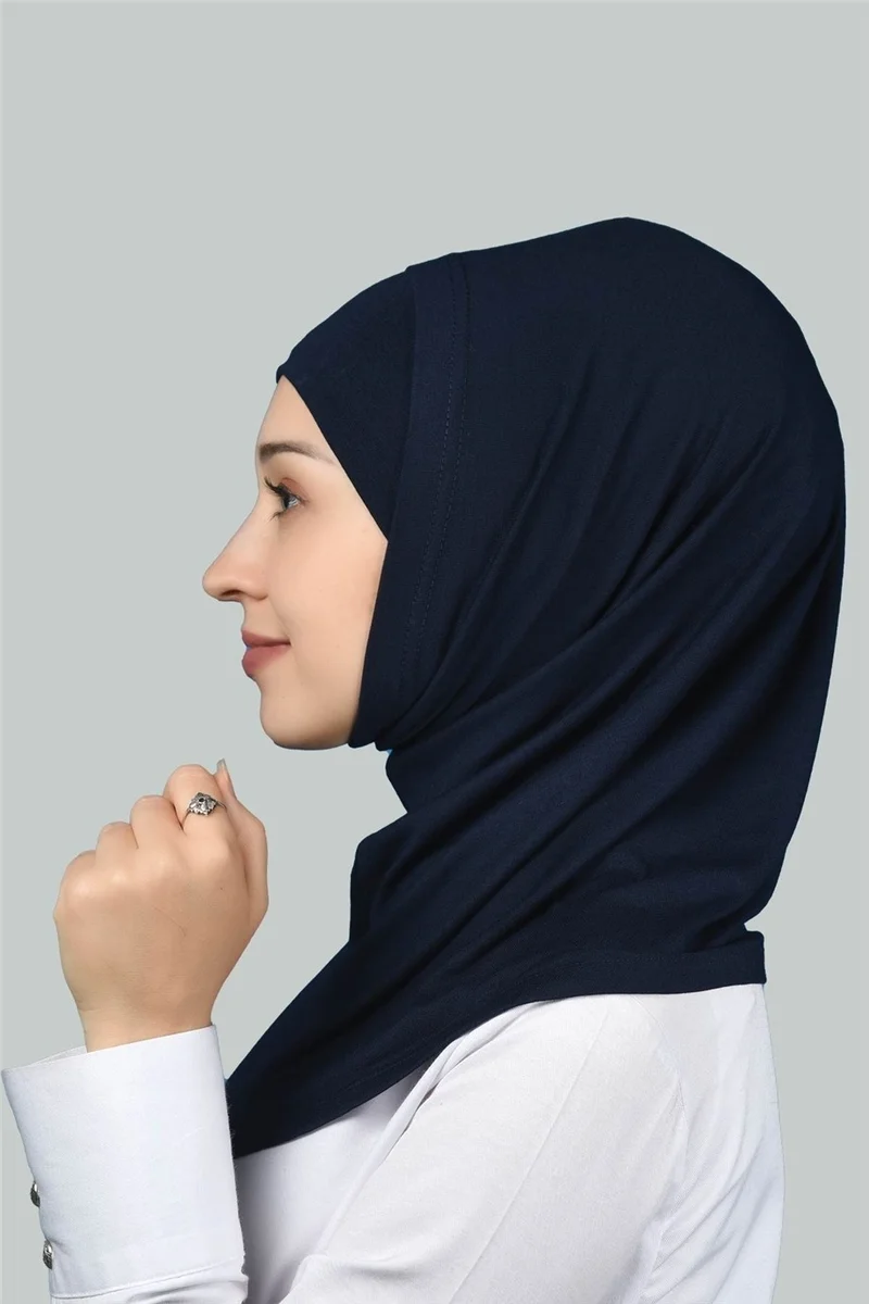 Altobeh Set of Two Practical Scarf, Ready-made Turban and Hijab Hijab Bonnet - Navy Blue