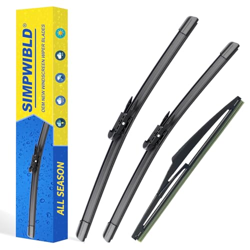 SIMPWIBLD 3 Factory Wiper blades Replacement For 2012-2018 Ford Focus Original Equipment Replacement Windshield Wiper Blades Set 28"+28"+12" (Set of 3) Pinch Tab - Image 1