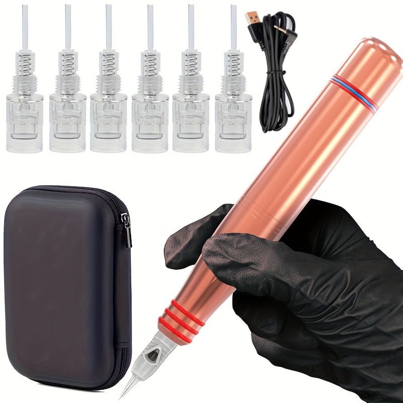 Silver Beauty Pen Maintenance Set With Six 0.25mm Replacement Cards Battery Free - Image 1
