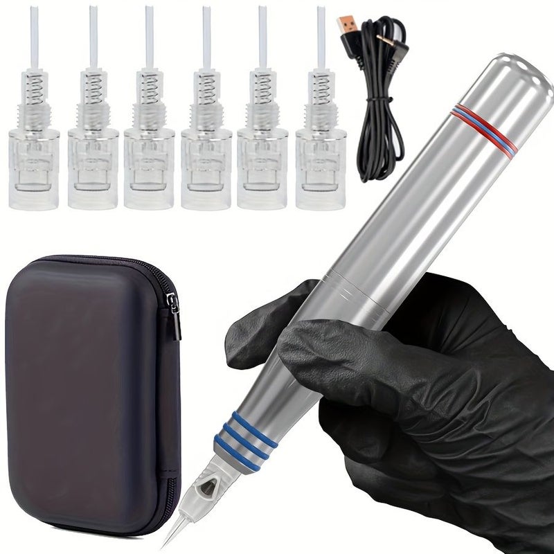 Silver Beauty Pen Maintenance Set With Six 0.25mm Replacement Cards Battery Free - Image 2
